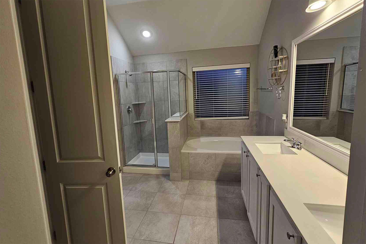 Bathroom with flat lighting before exposure correction