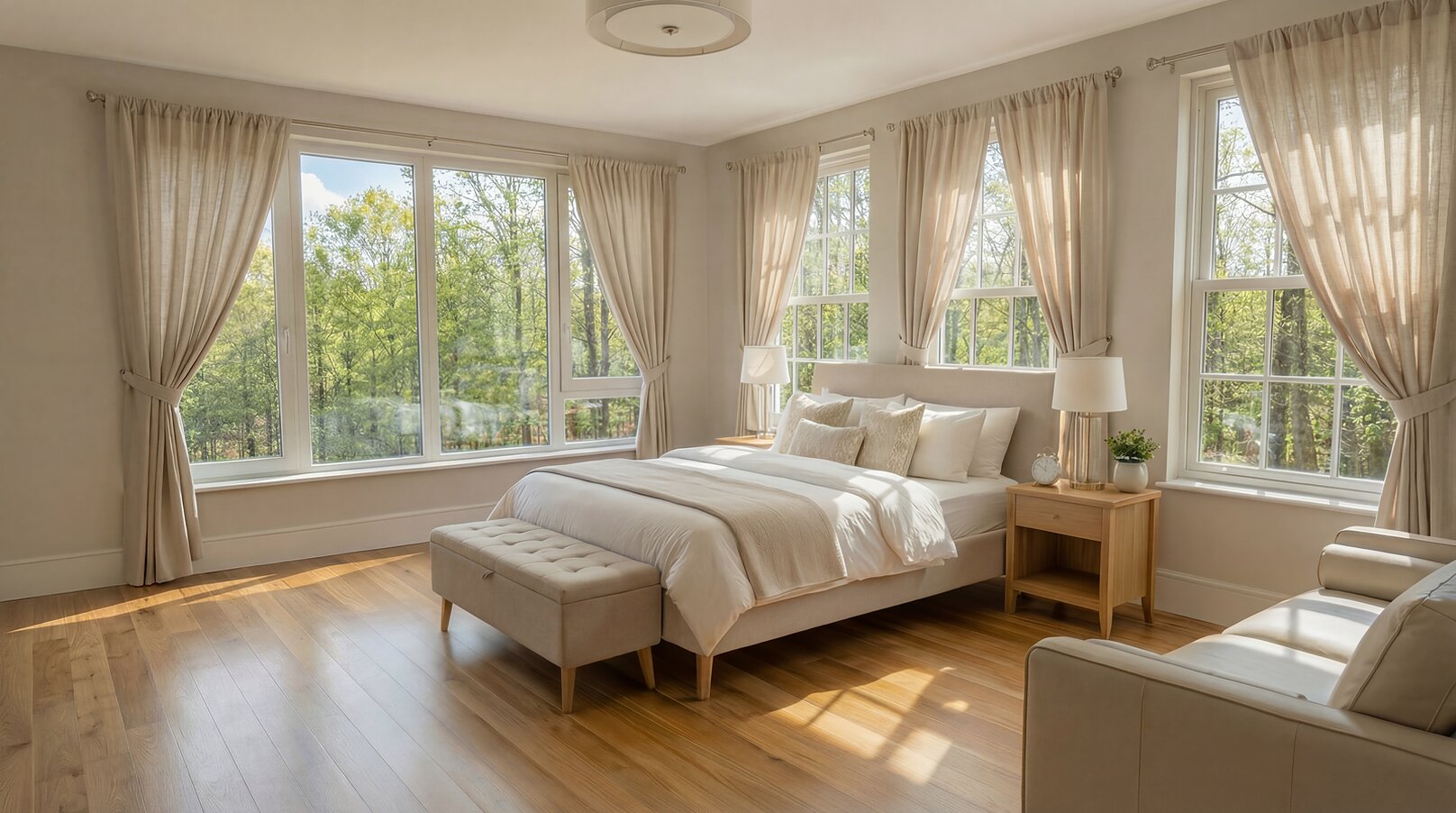 Virtually staged bedroom photo